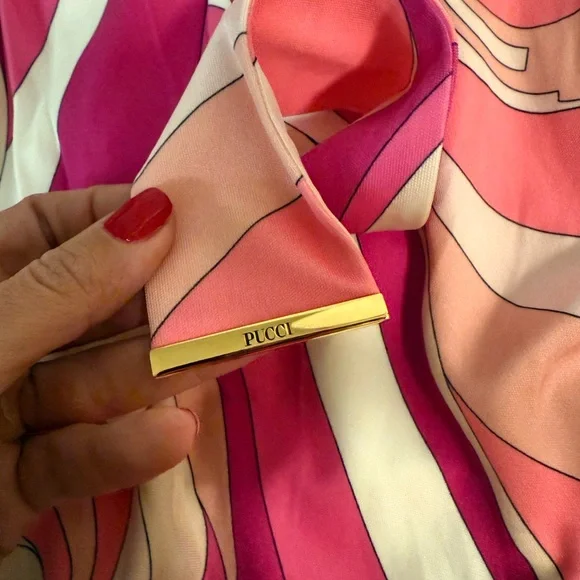 Emilio Pucci Pink and White Belted Dress - Picture 5 of 7